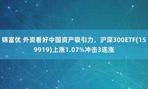 锦富优 外资看好中国资产吸引力，沪深300ETF(159919)上涨1.07%冲击3连涨